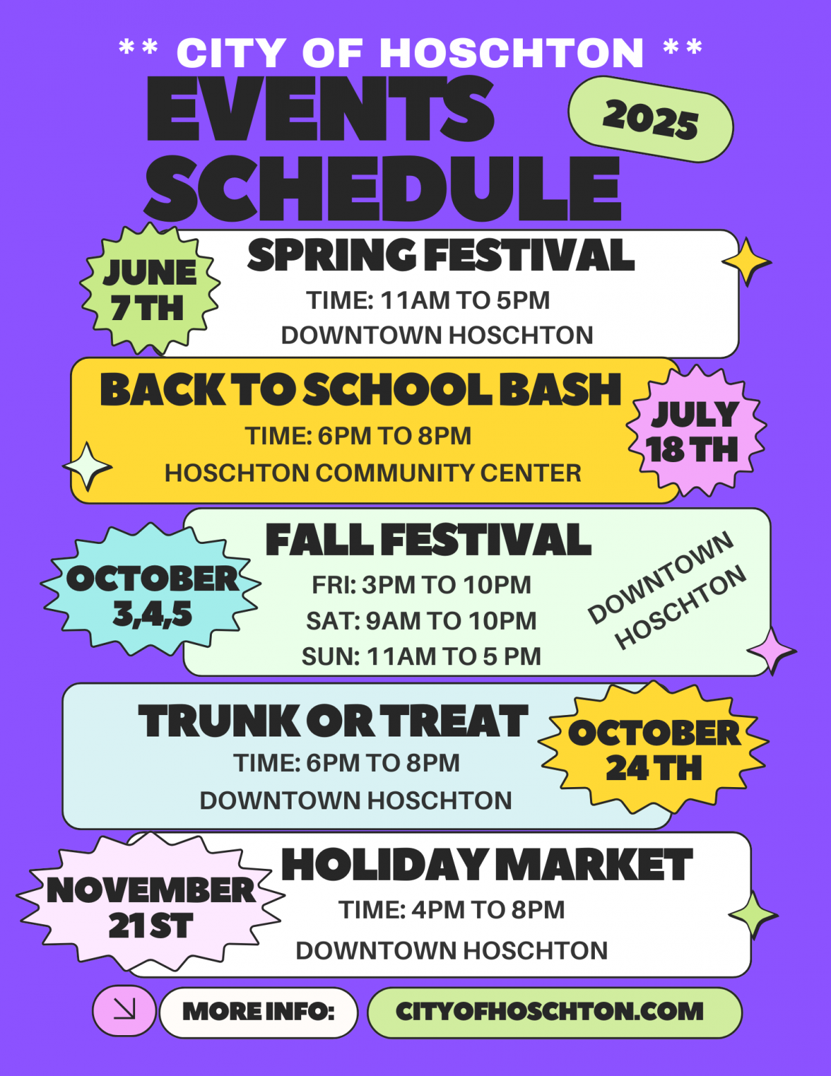 2025 Events Flyer